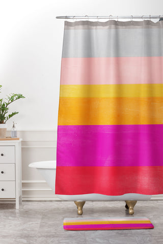 Garima Dhawan stripe study 3 Shower Curtain And Mat