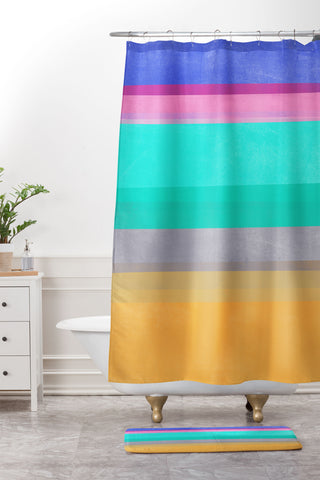 Garima Dhawan stripe study 5 Shower Curtain And Mat