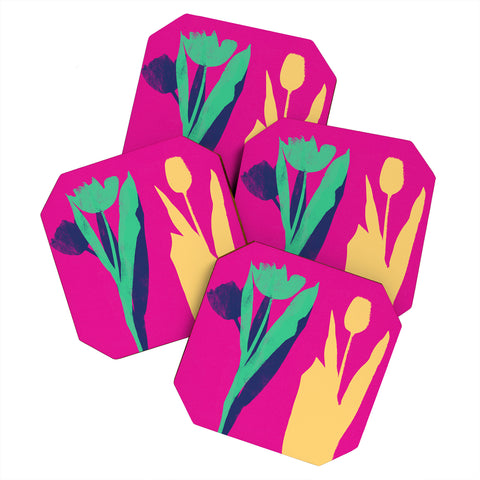 Garima Dhawan tulips 3 Coaster Set