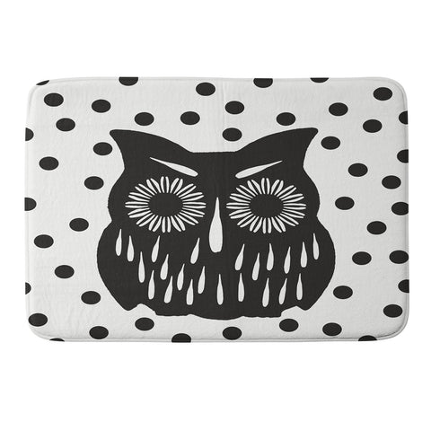 Garima Dhawan Vintage Black Owl Memory Foam Bath Mat