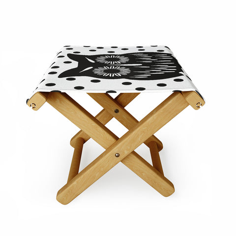 Garima Dhawan Vintage Black Owl Folding Stool