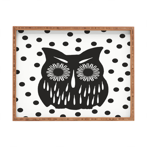 Garima Dhawan Vintage Black Owl Rectangular Tray