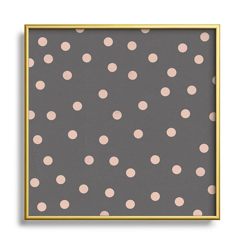 Garima Dhawan vintage dots 17 Metal Square Framed Art Print
