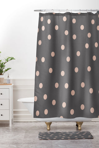 Garima Dhawan vintage dots 17 Shower Curtain And Mat