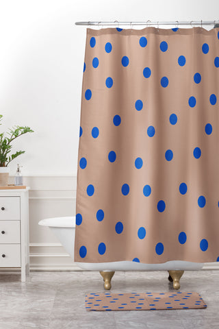 Garima Dhawan vintage dots 2 Shower Curtain And Mat
