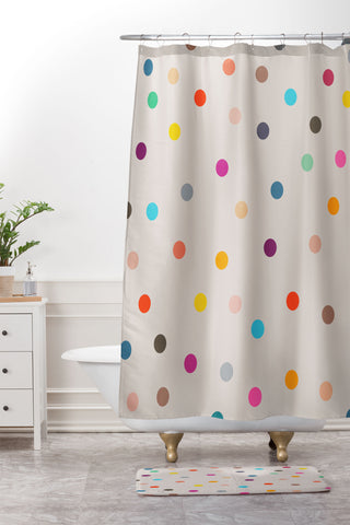 Garima Dhawan vintage dots 35 Shower Curtain And Mat