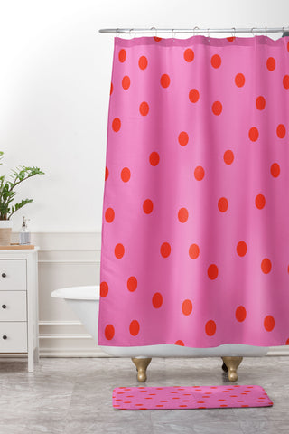 Garima Dhawan vintage dots 4 Shower Curtain And Mat