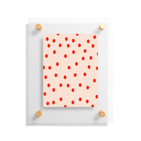 Garima Dhawan Vintage Dots Red Floating Acrylic Print