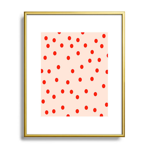 Garima Dhawan Vintage Dots Red Metal Framed Art Print