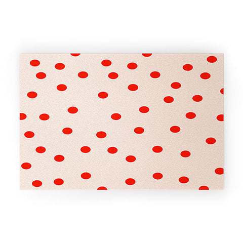 Garima Dhawan Vintage Dots Red Welcome Mat