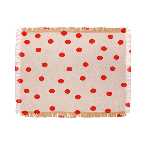 Garima Dhawan Vintage Dots Red Throw Blanket