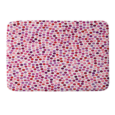 Garima Dhawan Watercolor Dots Berry Memory Foam Bath Mat
