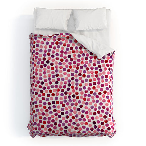 Garima Dhawan Watercolor Dots Berry Comforter