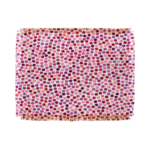 Garima Dhawan Watercolor Dots Berry Throw Blanket
