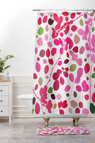 Garima Dhawan wildrose 3 Shower Curtain And Mat