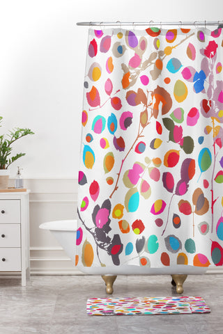 Garima Dhawan wildrose 5 Shower Curtain And Mat