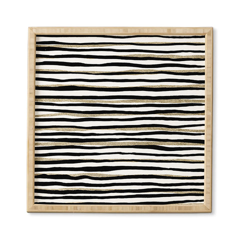 Georgiana Paraschiv Black and Gold Stripes Framed Wall Art