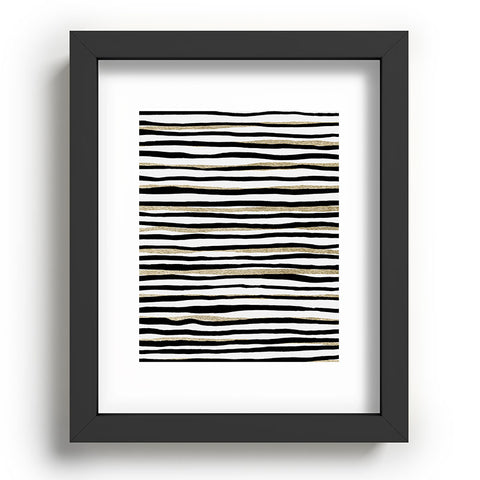 Georgiana Paraschiv Black and Gold Stripes Recessed Framing Rectangle