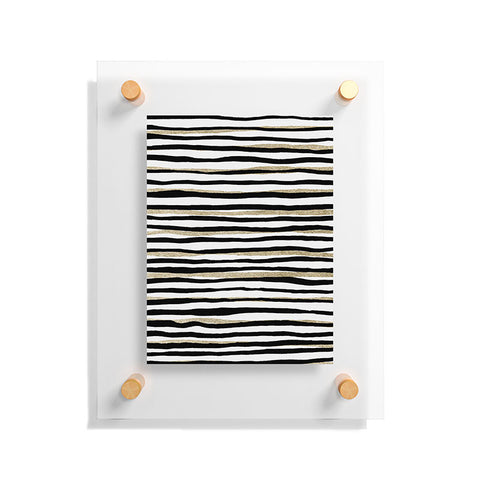 Georgiana Paraschiv Black and Gold Stripes Floating Acrylic Print