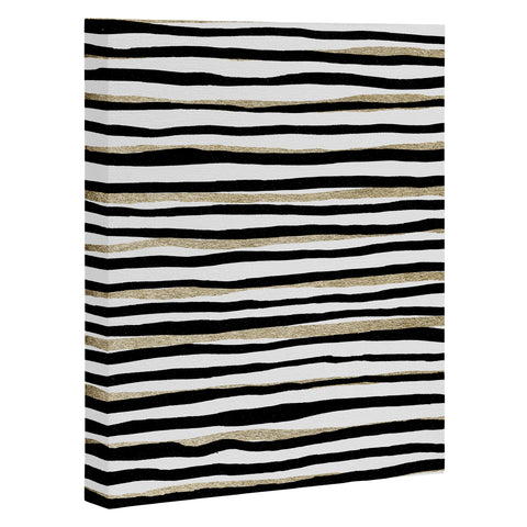 Georgiana Paraschiv Black and Gold Stripes Art Canvas