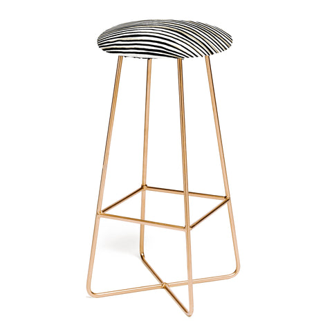 Georgiana Paraschiv Black and Gold Stripes Bar Stool