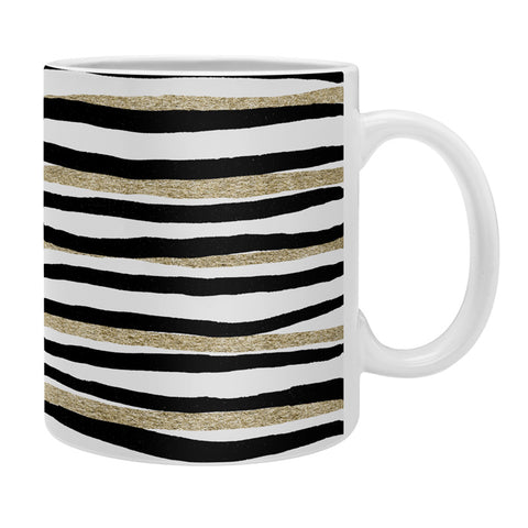 Georgiana Paraschiv Black and Gold Stripes Coffee Mug