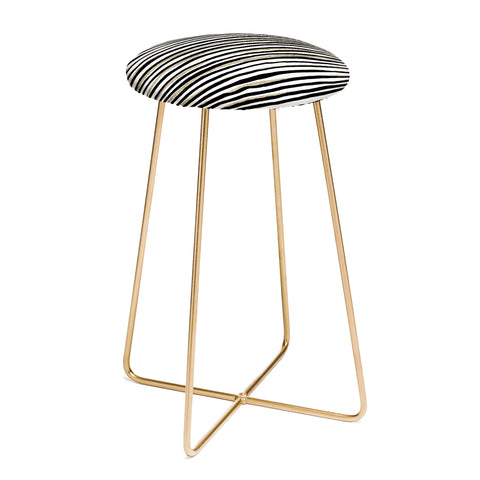 Georgiana Paraschiv Black and Gold Stripes Counter Stool