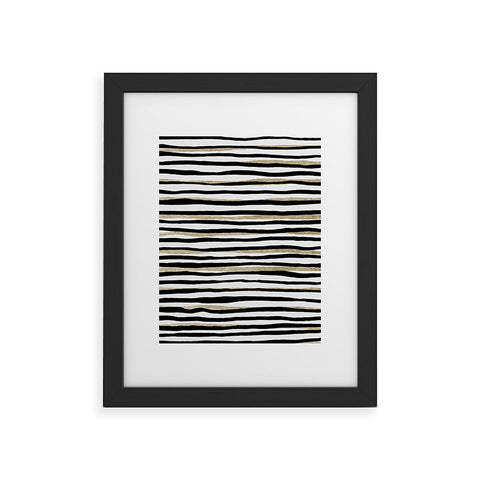 Georgiana Paraschiv Black and Gold Stripes Framed Art Print