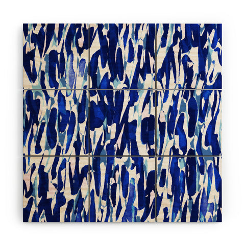 Georgiana Paraschiv Blue Shades Wood Wall Mural