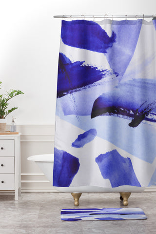 Georgiana Paraschiv Blues Shower Curtain And Mat
