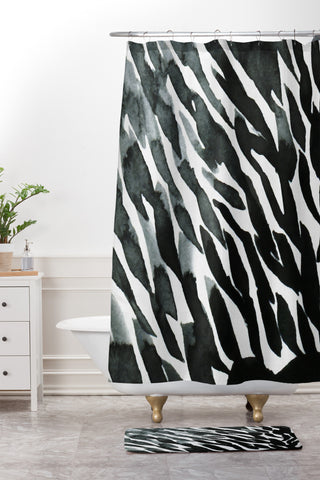 Georgiana Paraschiv BWAbstract 01 Shower Curtain And Mat