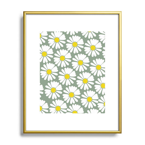 Georgiana Paraschiv Chamomile Pattern Metal Framed Art Print