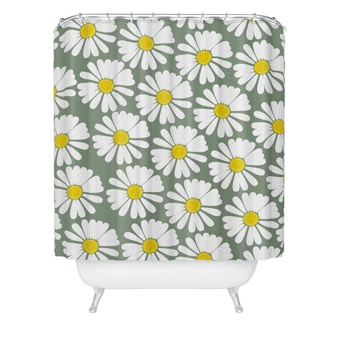 Georgiana Paraschiv Chamomile Pattern Shower Curtain