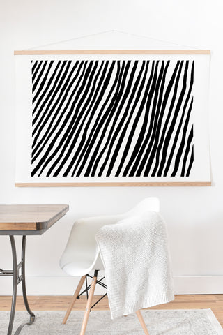 Georgiana Paraschiv Diagonal Stripes Black Art Print And Hanger