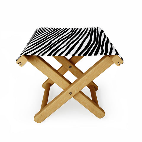 Georgiana Paraschiv Diagonal Stripes Black Folding Stool