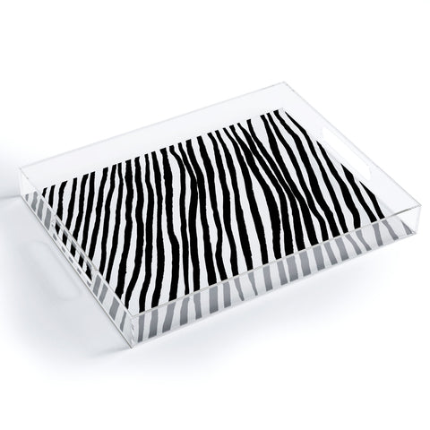 Georgiana Paraschiv Diagonal Stripes Black Acrylic Tray