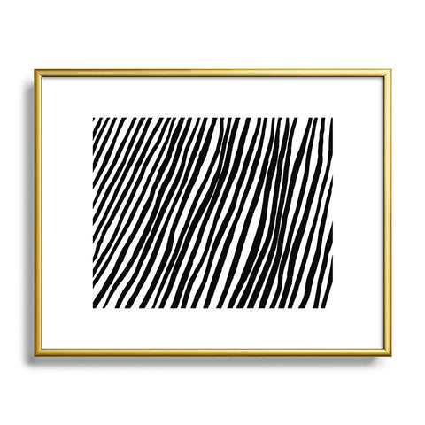 Georgiana Paraschiv Diagonal Stripes Black Metal Framed Art Print