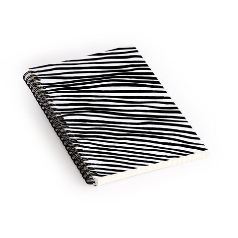 Georgiana Paraschiv Diagonal Stripes Black Spiral Notebook