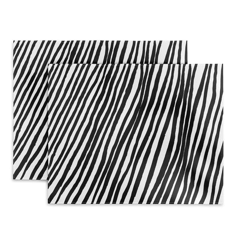 Georgiana Paraschiv Diagonal Stripes Black Placemat