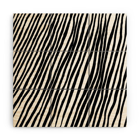 Georgiana Paraschiv Diagonal Stripes Black Wood Wall Mural
