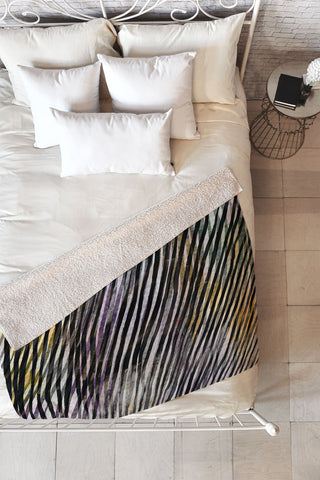 Georgiana Paraschiv Diagonal Stripes Fleece Throw Blanket