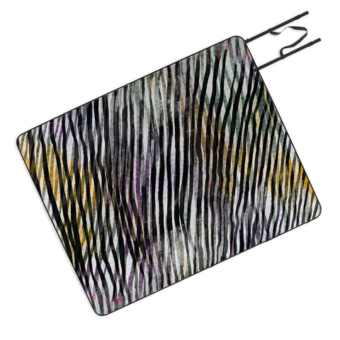 Georgiana Paraschiv Diagonal Stripes Picnic Blanket