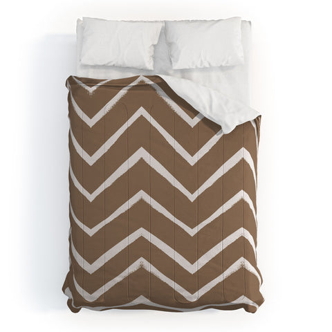 Georgiana Paraschiv Distressed Chevron Gold Comforter