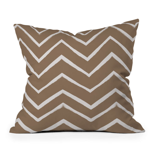 Georgiana Paraschiv Distressed Chevron Gold Throw Pillow
