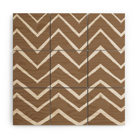 Georgiana Paraschiv Distressed Chevron Gold Wood Wall Mural