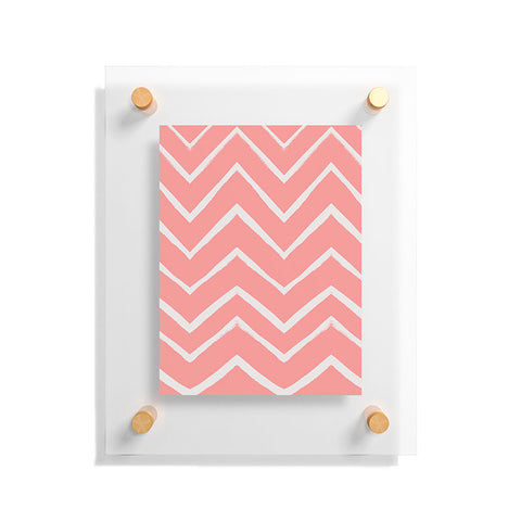 Georgiana Paraschiv Distressed Chevron Light Salmon Pink Floating Acrylic Print