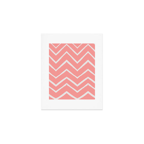 Georgiana Paraschiv Distressed Chevron Light Salmon Pink Art Print