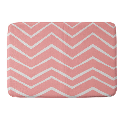 Georgiana Paraschiv Distressed Chevron Light Salmon Pink Memory Foam Bath Mat