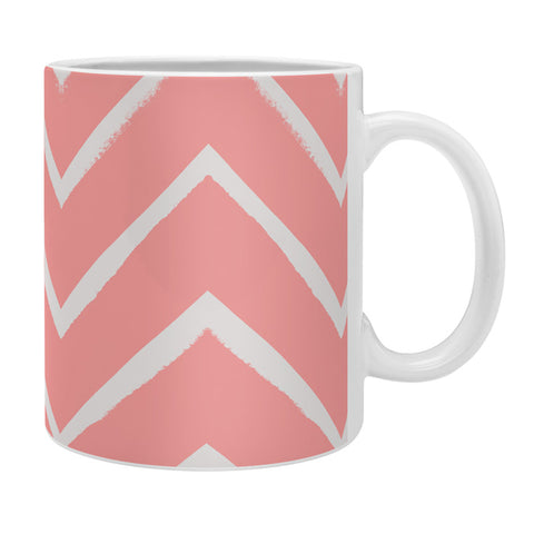 Georgiana Paraschiv Distressed Chevron Light Salmon Pink Coffee Mug