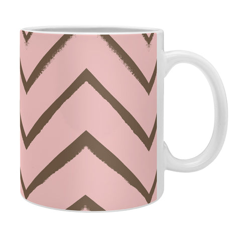 Georgiana Paraschiv Distressed Chevron Melon and Gold Coffee Mug